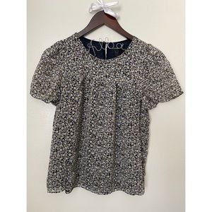 J. Crew Floral Flounce Blouse